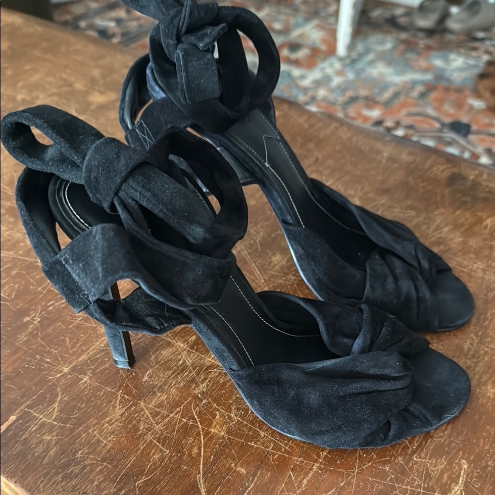 Kendall & Kylie Suede Leather Ankle Wrap Heals